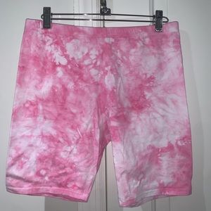 Tie dye pink biker shorts
